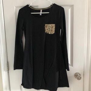 Black dress with Gold pocket
